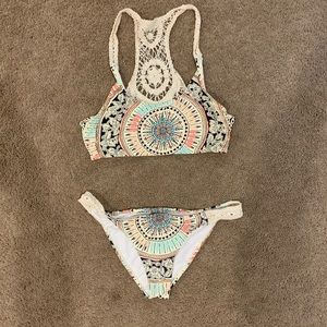 Beautiful bathing suit with crochet back